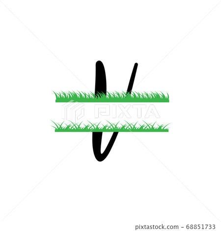 Initial v grass monogram split letter vector 68851733