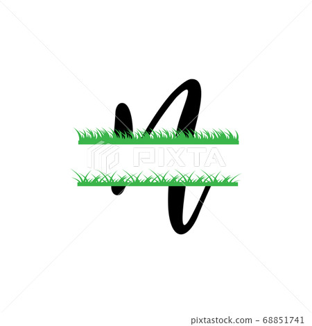 Initial n grass monogram split letter vector - Stock Illustration ...