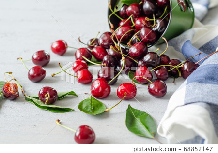 Fresh cherry pattern background with copy space. Fresh cherry pattern background with copy space. 68852147