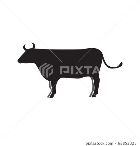 Cow silhouette icon design template vector Cow silhouette icon design template vector 68852323