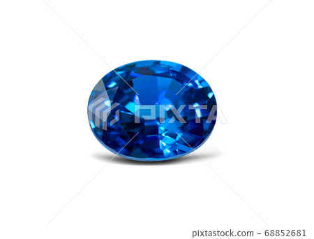 Natural Blue Sapphire gemstone isolated on white Natural Blue Sapphire gemstone isolated on white 68852681