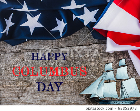 Happy Columbus Day. Beautiful greeting card. 68852978