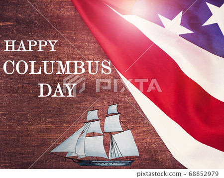 Happy Columbus Day. Beautiful greeting card. Happy Columbus Day. Beautiful greeting card. 68852979