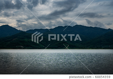 View of landscape nature in sky and cloud storm 68854359