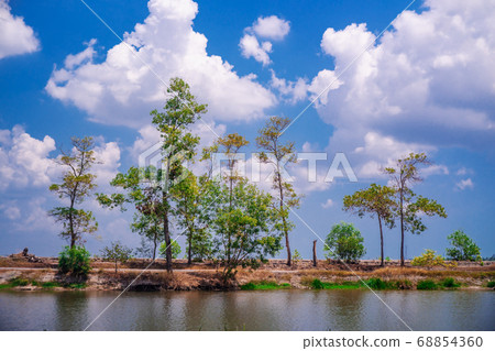 View of landscape nature and river and cloud and 68854360