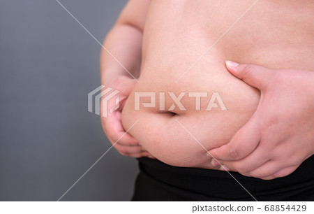 Fat woman., Shape up healthy stomach muscle 68854429