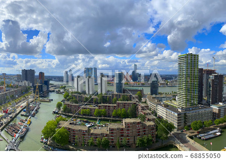A beautiful and dramatic panoramic shoot of the Rotterdam city skyline A beautiful and dramatic panoramic shoot of the Rotterdam city skyline 68855050