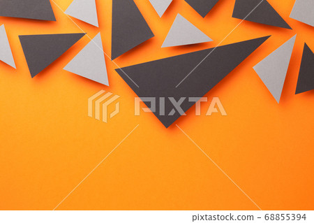 Black And Gray Triangular Shapes On Orange 68855394