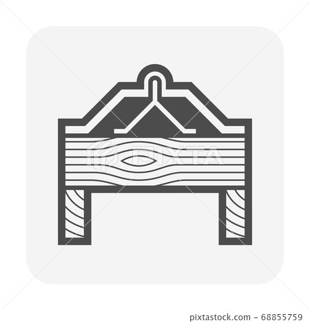 Detailing of roof tile fixing support and wood 68855759