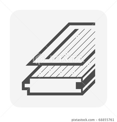 Wood floor or floor finishing material vector icon 68855761