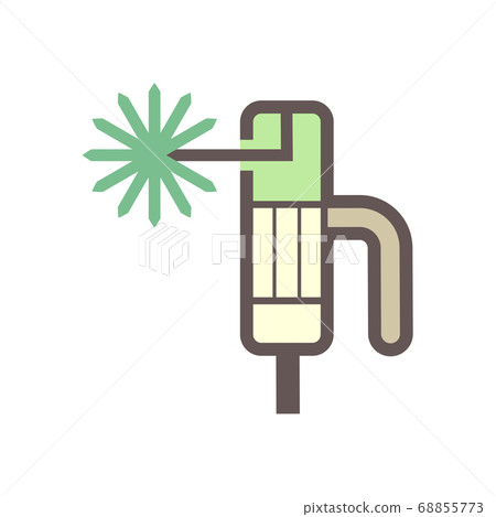 Welding torch and sparkle vector icon design on Welding torch and sparkle vector icon design on 68855773