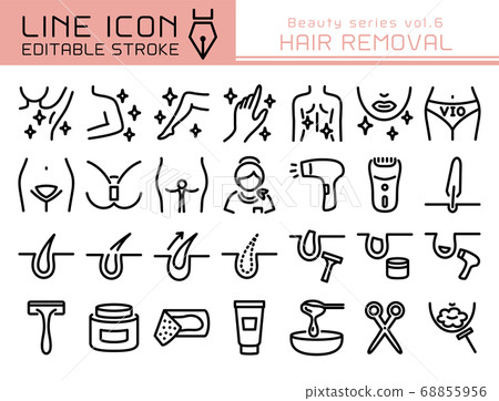 Line icon beauty series vol.6 hair removal and waste hair treatment 68855956