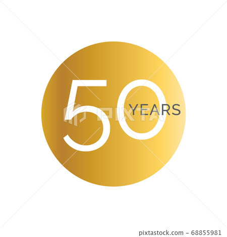 50th Anniversary gold banner template, fiftieth jubilee labels, business birthday logo, vector illustration 68855981