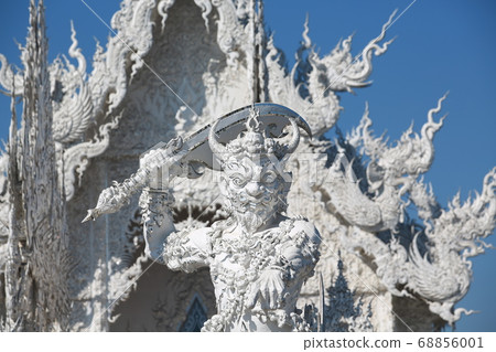 wat rong khun or so called white temple in chiang mai. one of landmark in thailand wat rong khun or so called white temple in chiang mai. one of landmark in thailand 68856001