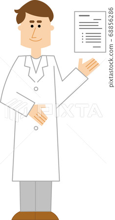 男實驗室外套持有證件的研究員 68856286