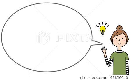 Sparkling young woman with thought bubble 68856640