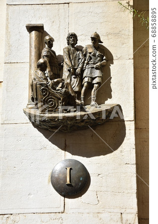 The Via Dolorosa - processional route in the Old City of Jerusalem. 68858895