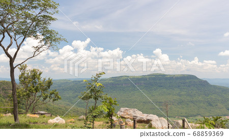 Cliff on top of the hill with sky and clouds in Cliff on top of the hill with sky and clouds in 68859369