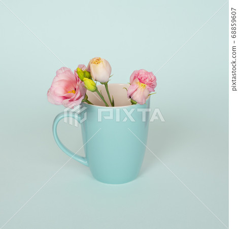 Creative concept made of coffee or tea cup with flowers 68859607