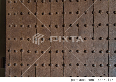 Background material Himeji castle iron door 68860147