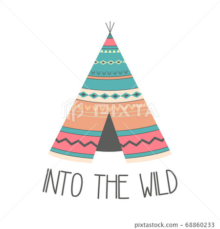 tribal house isolated on white, vector 68860233