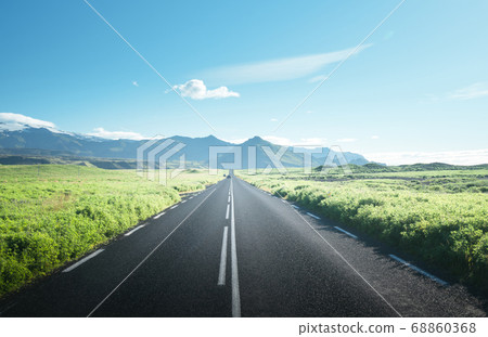 road in summer sunny Iceland 68860368