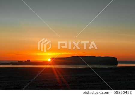 Winter landscape, oceanic beach with black Winter landscape, oceanic beach with black 68860438
