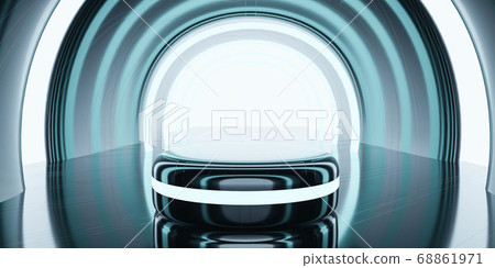 dark modern futuristic design product stand showcase pedestal blank empty stand with glowing red light 3d rendering illustration 68861971