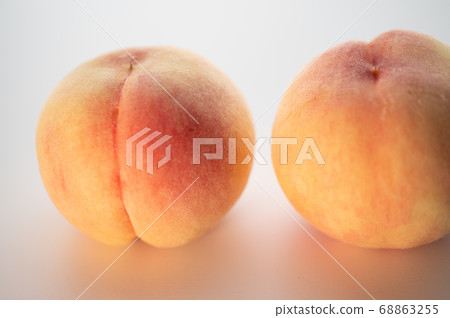 白色背景桃子 68863255