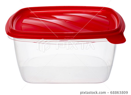 Empty plastic storage jar isolated on white 68863809