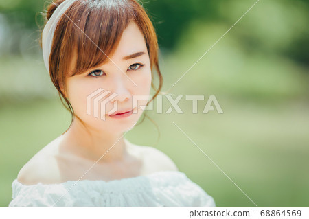 A woman with a sad expression A woman with a sad expression 68864569