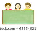 Illustration of elementary school boys and girls with blackboard 68864621