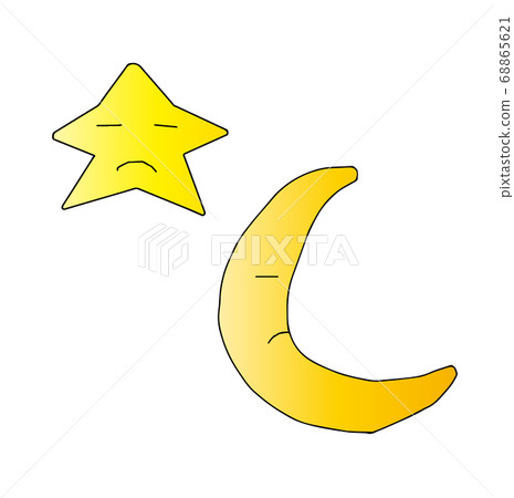 星星和月亮，手繪的外觀 68865621