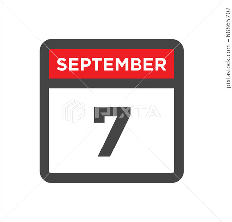 September 7 calendar icon with day and month 68865702