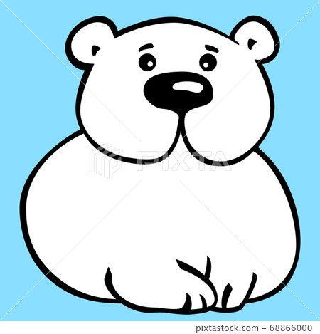 Polar Bear cute illustration, vector image in line style. Simple silhouette design for kids books, prints 68866000