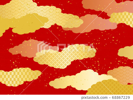 日式雲紋背景素材 68867229