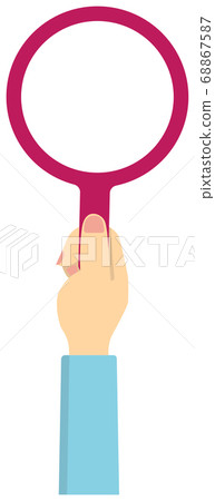 手中拿著放大鏡的身體部位圖/女人 68867587