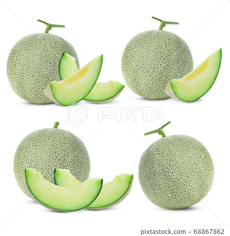 cantaloupe melon on white background 68867862
