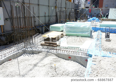 Foundation work Construction site Reinforced concrete Foundation work Construction site Reinforced concrete 68867887
