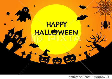 Orange Halloween illustration (landscape) 68868721