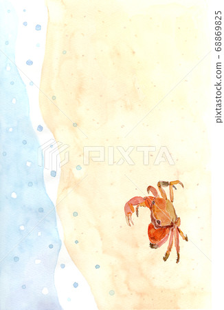 Watercolor painting of red crab on the beach Watercolor painting of red crab on the beach 68869825
