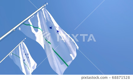 3D rendering of the national flag of Mercosur waving in the wind 68871528