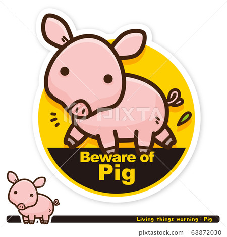 Pigs Warning Sign Ikimono Warning: Pig Haunting Warning Sign... - Stock Illustration ...