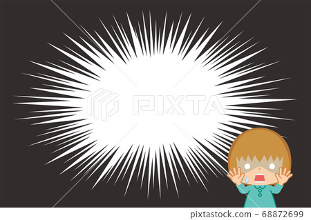 Surprised and shocked pale girl and flash cartoon style background 68872699