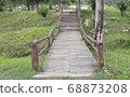 Walkway stone path in forest  by vegetation 68873208
