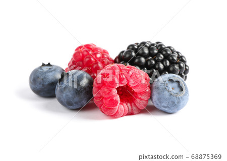 Group of sweet berries isolated on white Group of sweet berries isolated on white 68875369
