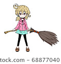 Girl with a broom 68877040
