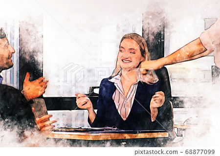 Abstract colorful handshake for business teamwork concept on watercolor illustration painting background. Abstract colorful handshake for business teamwork concept on watercolor illustration painting background. 68877099