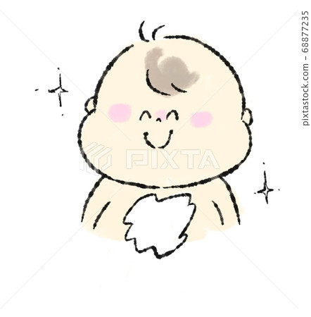 Illustration of a baby who gets smooth with skin care Illustration of a baby who gets smooth with skin care 68877235