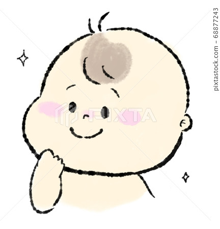 Illustration of a baby who gets smooth with skin care Illustration of a baby who gets smooth with skin care 68877243